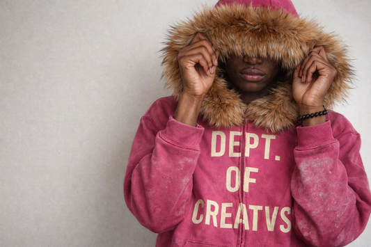 DEPT. OF CREATV’S FUR HOODED FULL ZIP