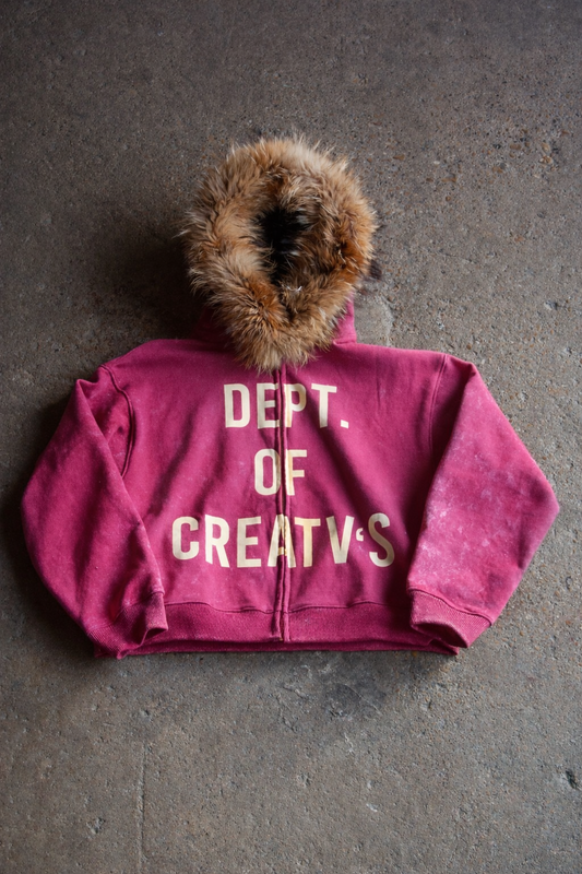 DEPT. OF CREATV’S FUR HOODED FULL ZIP