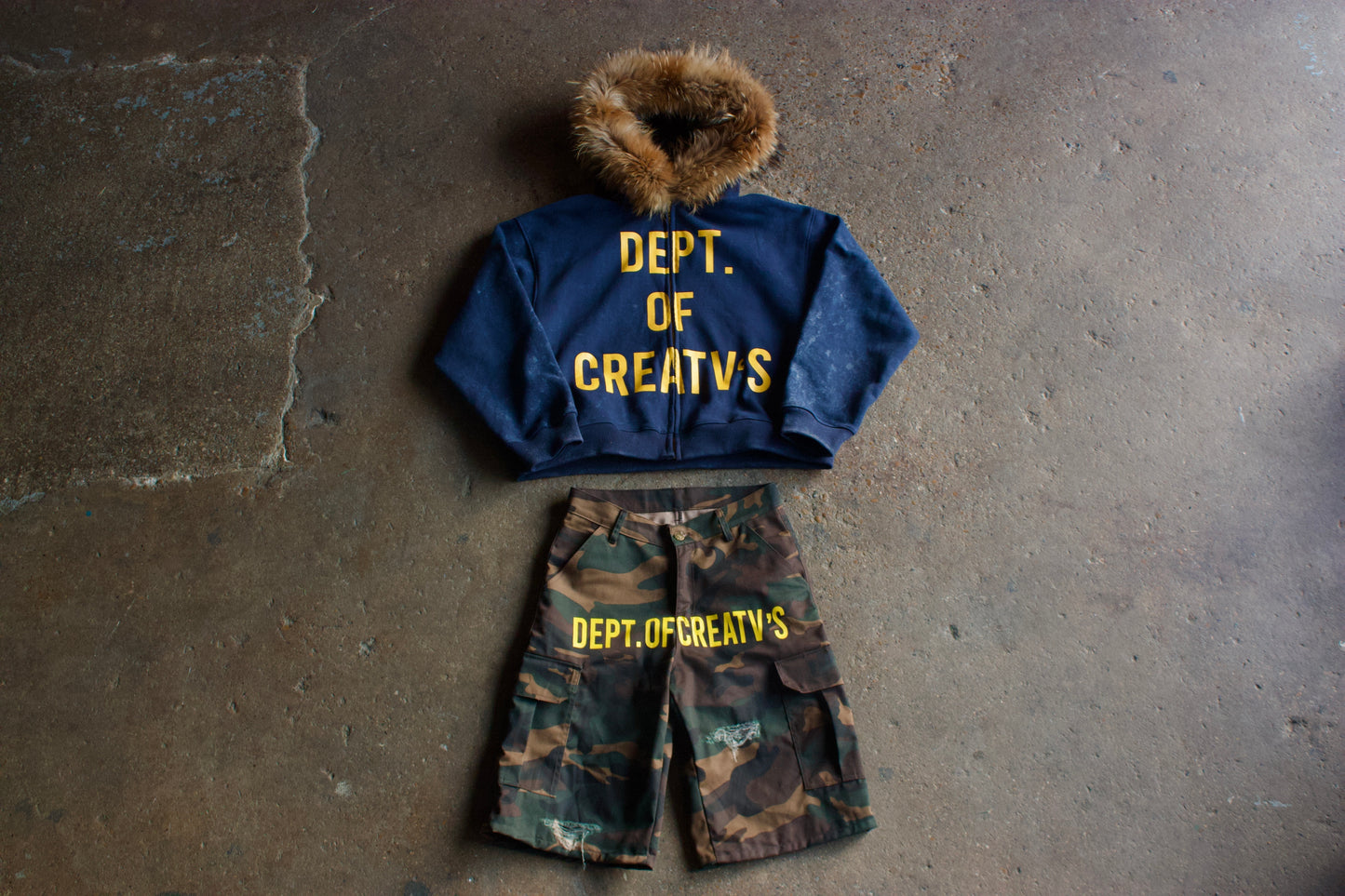 DEPT. OF CREATV’S FUR HOODED FULL ZIP